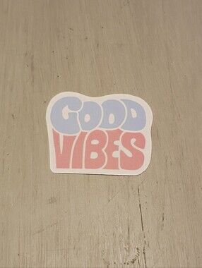 10/$10 Sticker Decal - Good Vibes - Big Bubble Letters Pink & Purple Text - New